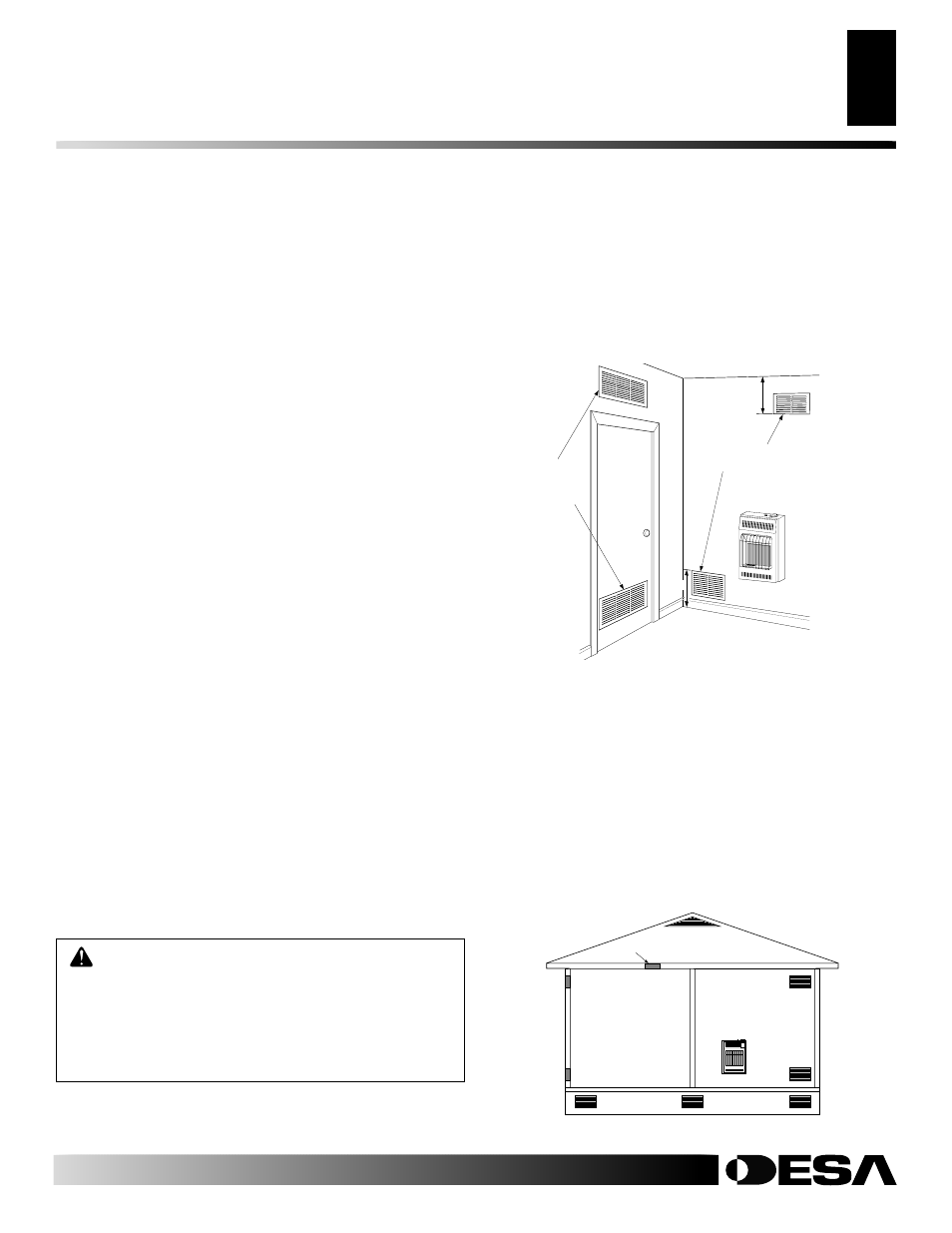 Air for combustion and ventilation, Continued, Ventilation air | Ventilation air from inside building, Ventilation air from outdoors | Desa VP600BA  EN User Manual | Page 5 / 34