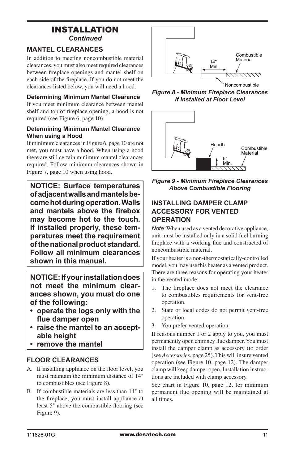 Installation | Desa VF-24N-BTB User Manual | Page 11 / 32