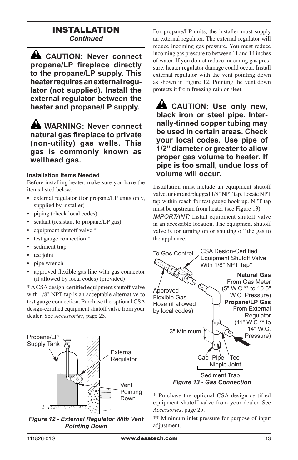 Installation | Desa VF-24N-BTB User Manual | Page 13 / 32