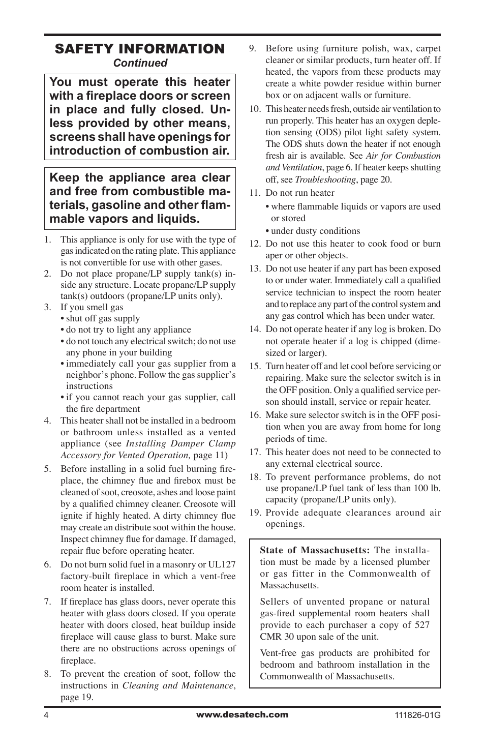 Safety information | Desa VF-24N-BTB User Manual | Page 4 / 32