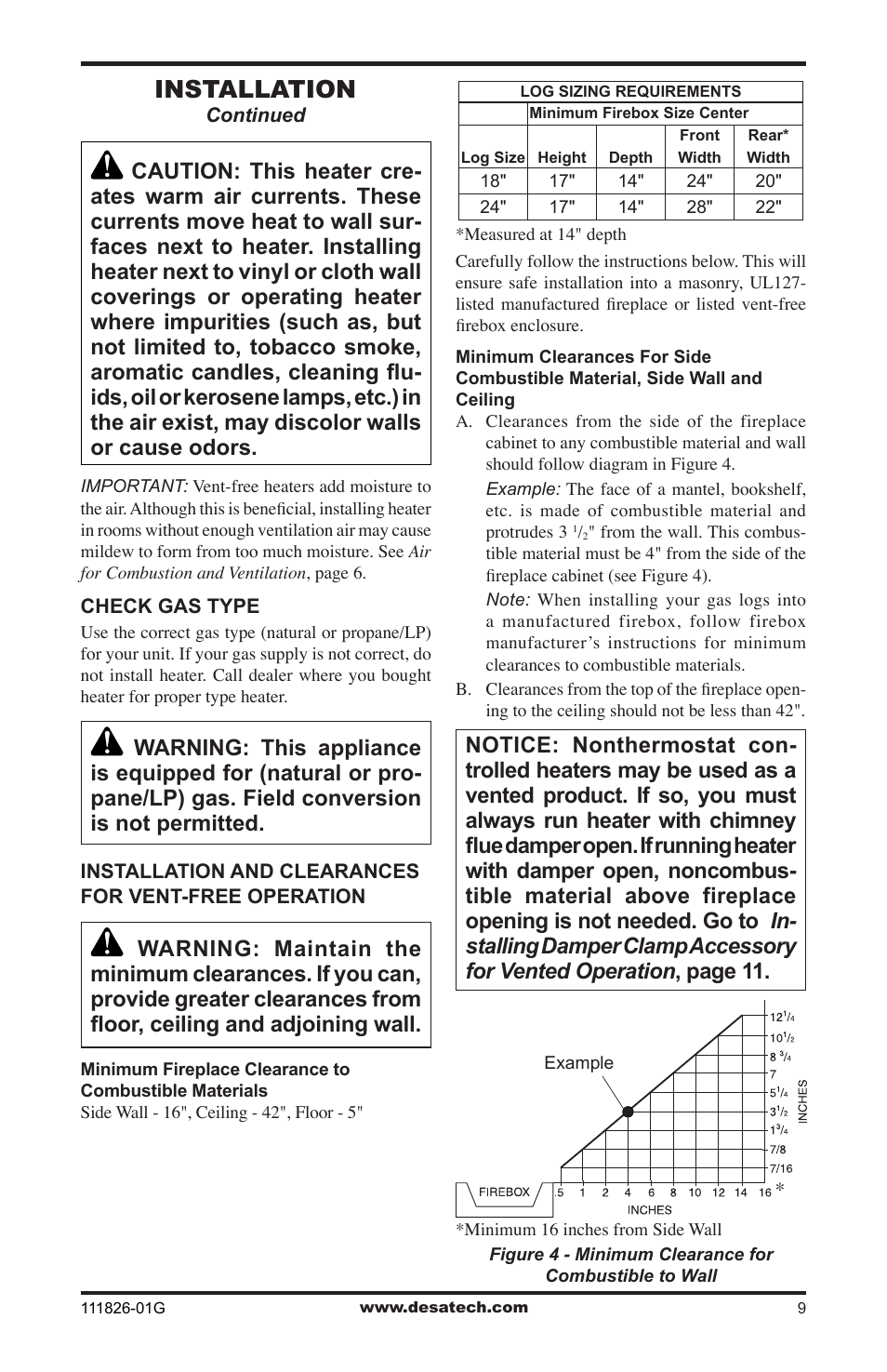 Installation | Desa VF-24N-BTB User Manual | Page 9 / 32
