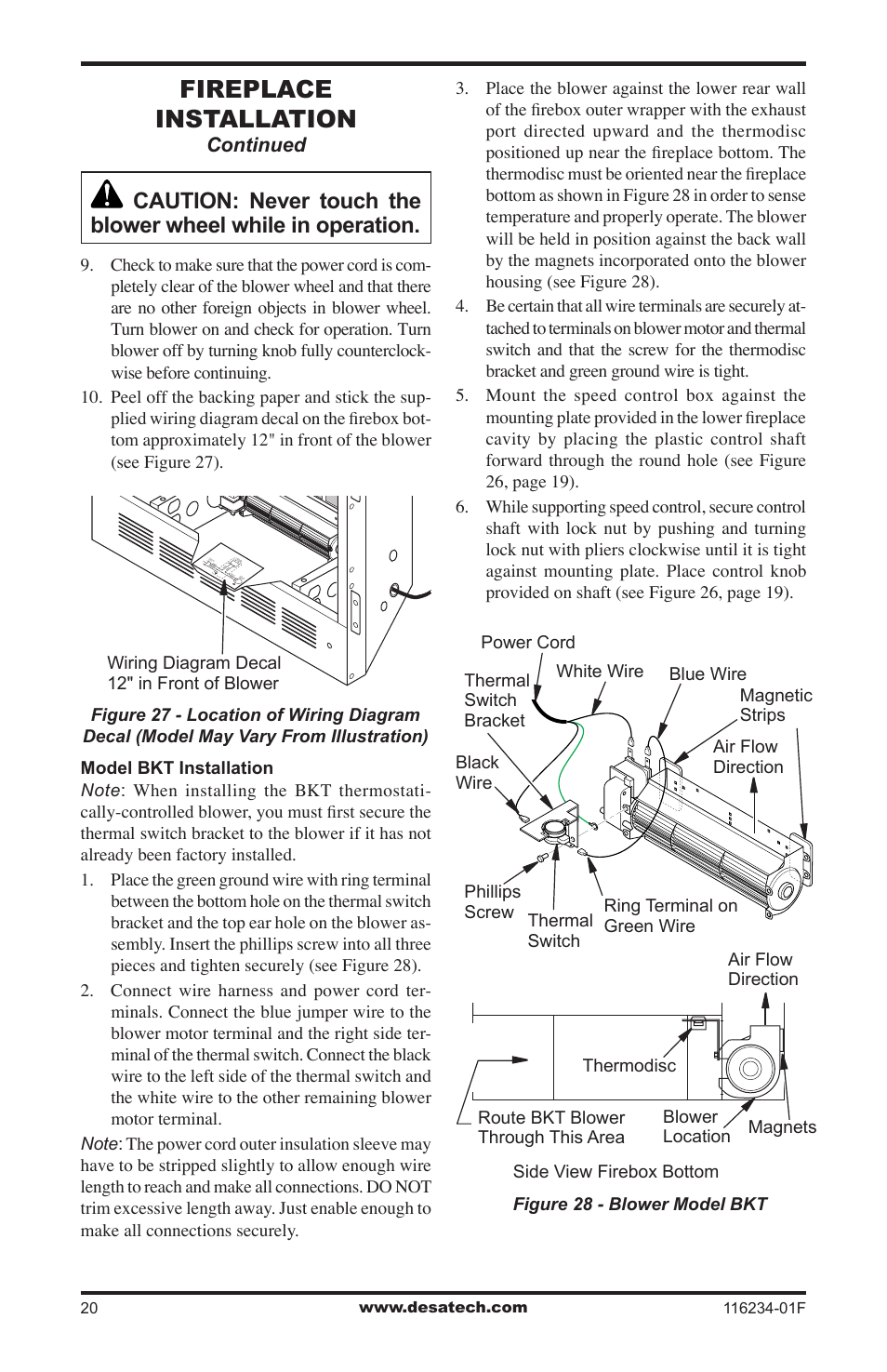 Fireplace installation | Desa (V)TC36NE SERIES User Manual | Page 20 / 40