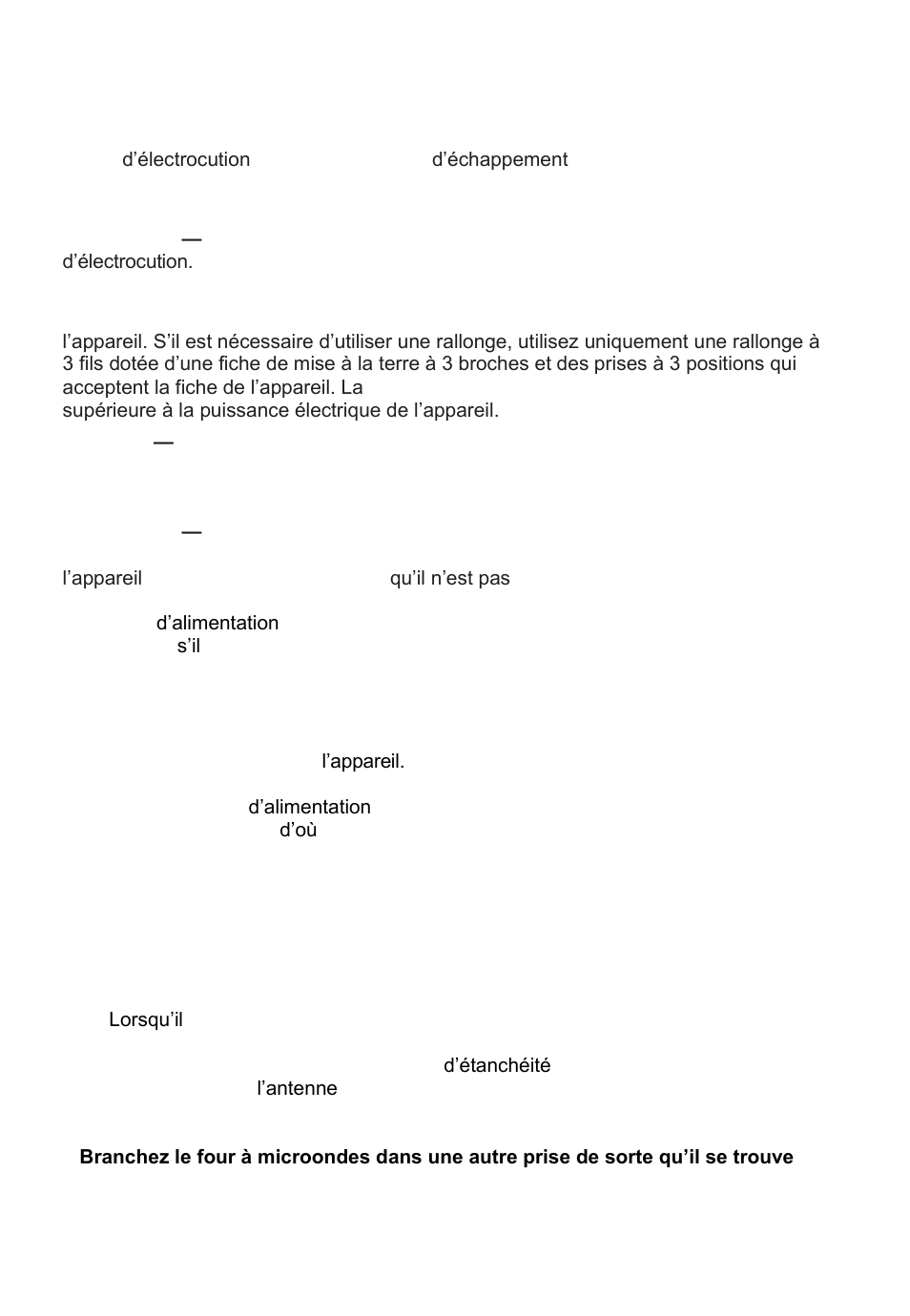 Instructions de mise à la terre, Interférence radio | Summit 1.2 cu. ft. Built-In Drawer Microwave Installation Guide User Manual | Page 26 / 42