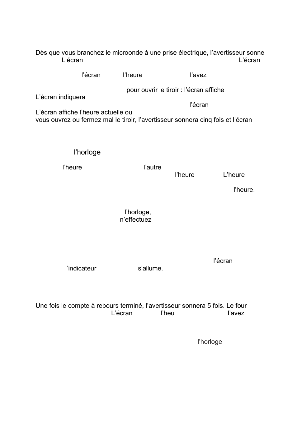 Fonctionnement | Summit 1.2 cu. ft. Built-In Drawer Microwave Installation Guide User Manual | Page 36 / 42