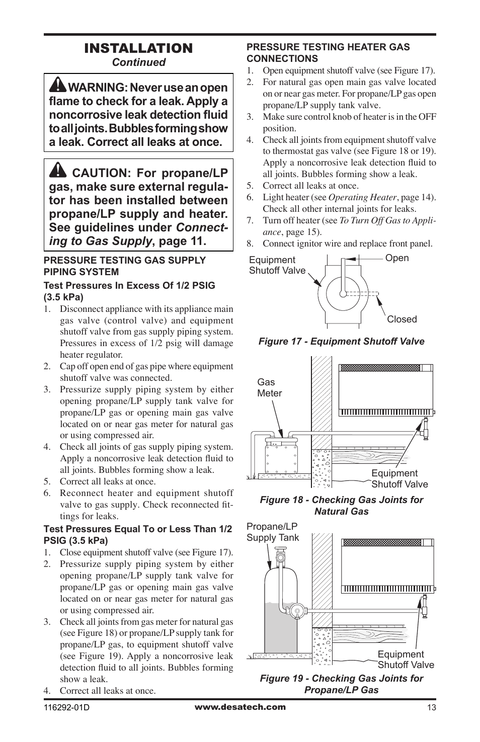 Installation | Desa VSL18NT User Manual | Page 13 / 56