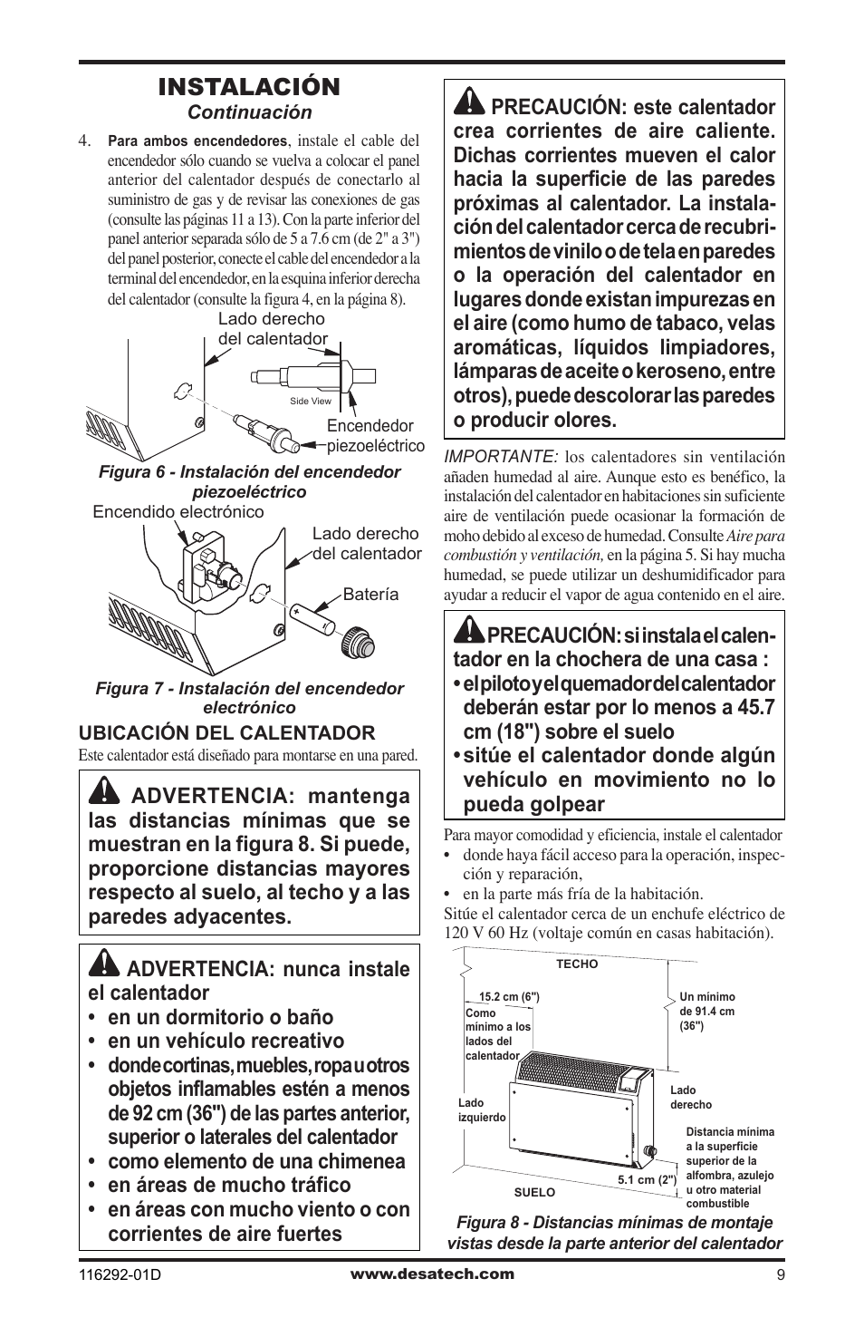 Instalación | Desa VSL18NT User Manual | Page 37 / 56