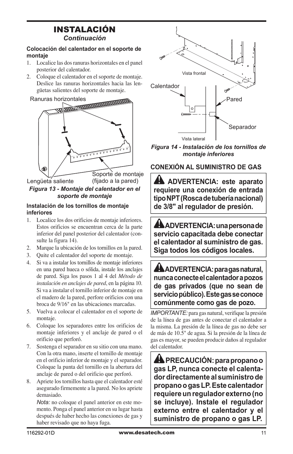 Instalación | Desa VSL18NT User Manual | Page 39 / 56
