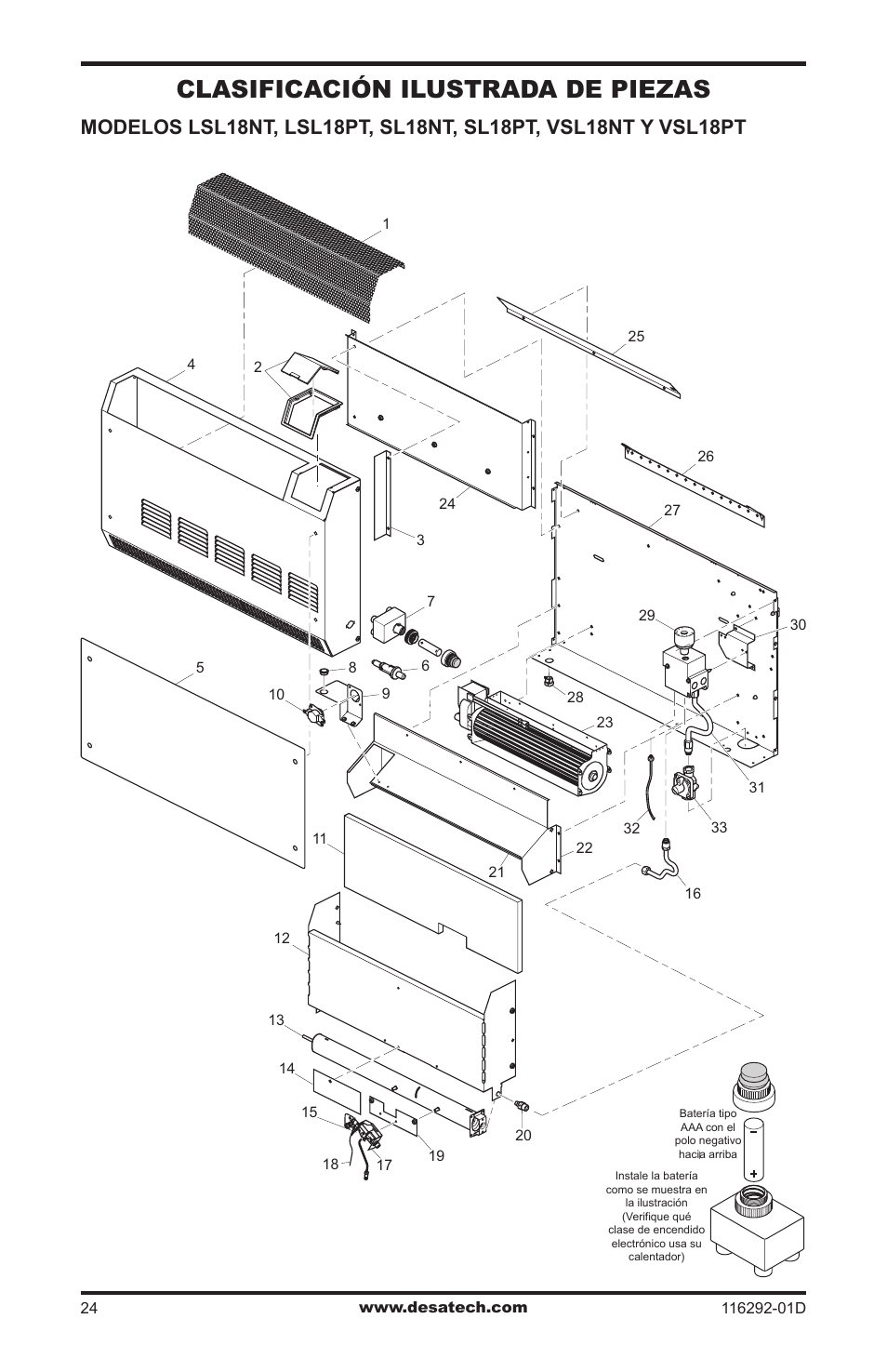 Clasificación ilustrada de piezas | Desa VSL18NT User Manual | Page 52 / 56