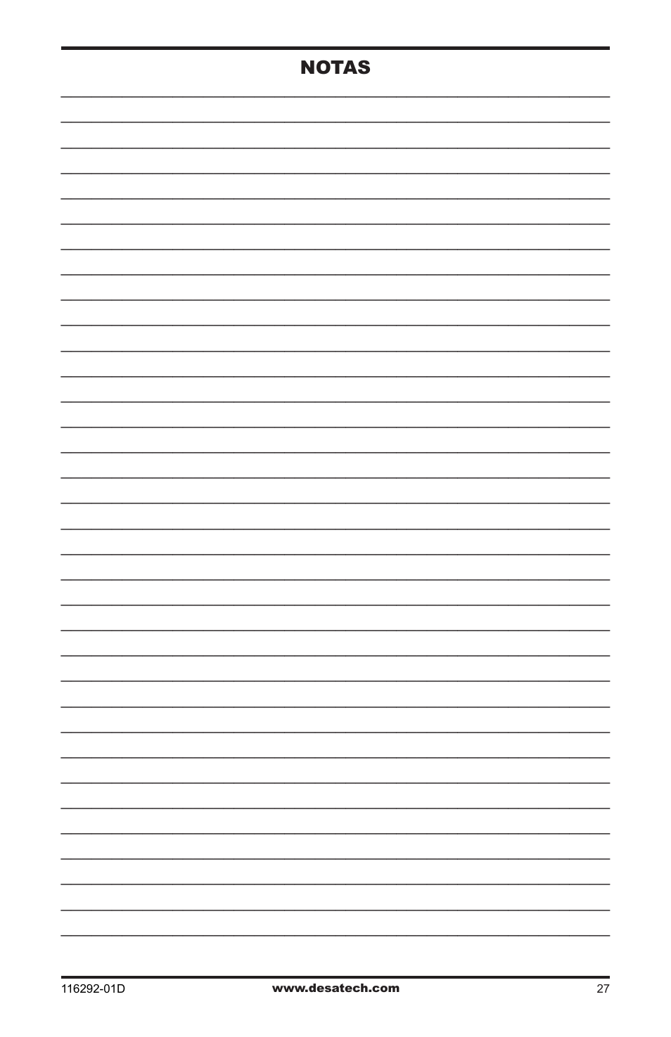 Notas | Desa VSL18NT User Manual | Page 55 / 56