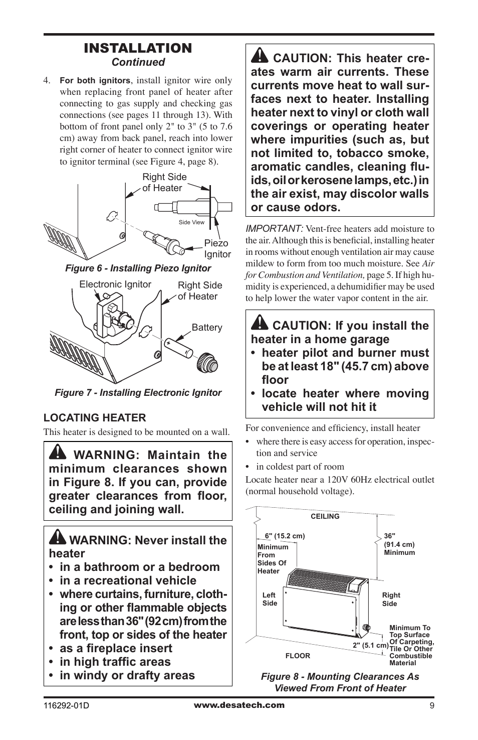 Installation | Desa VSL18NT User Manual | Page 9 / 56