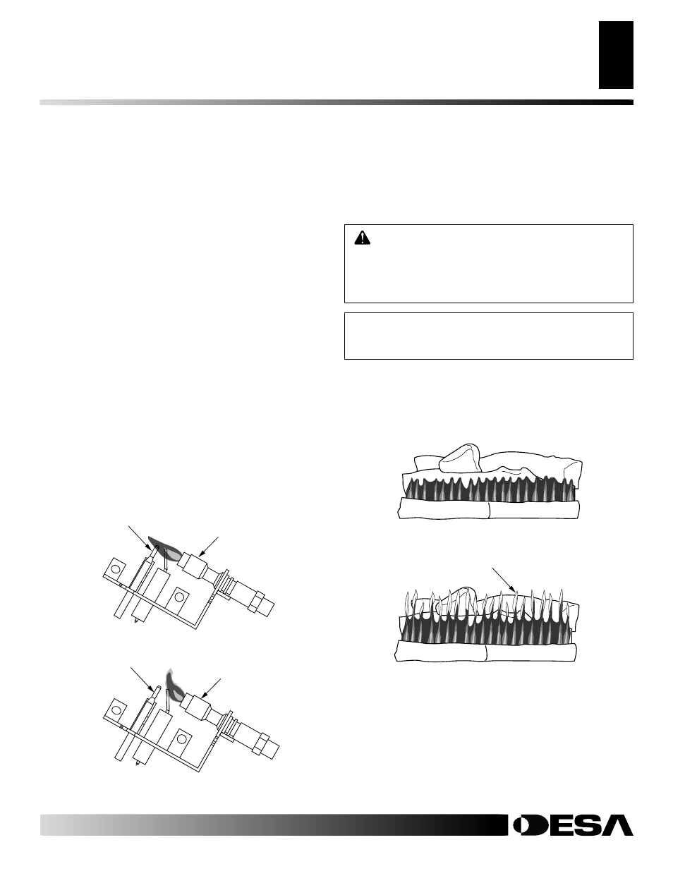 Operating fireplace, Inspecting burners, Continued | Desa VSGF28NVA User Manual | Page 17 / 36