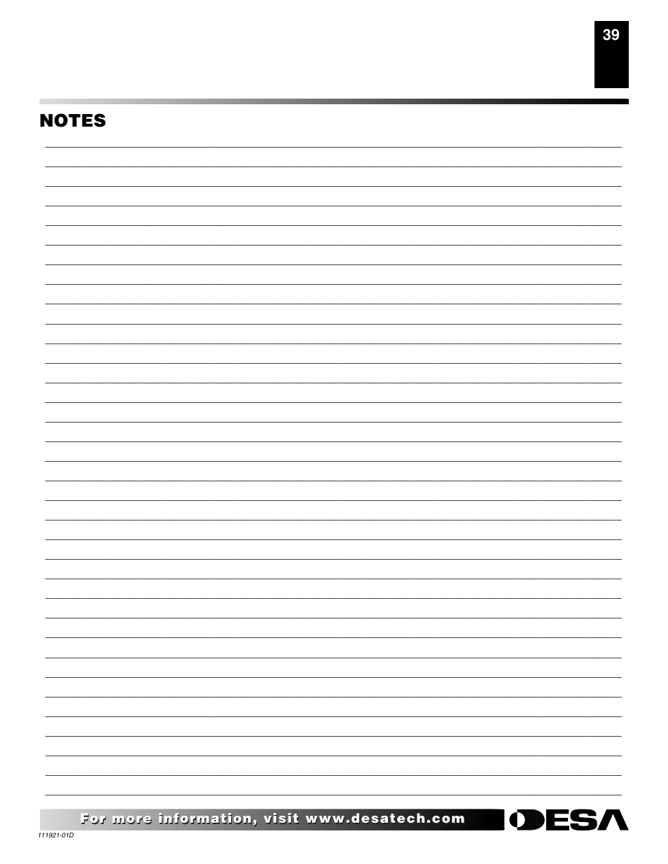 Desa (V)K42P SERIES User Manual | Page 39 / 40
