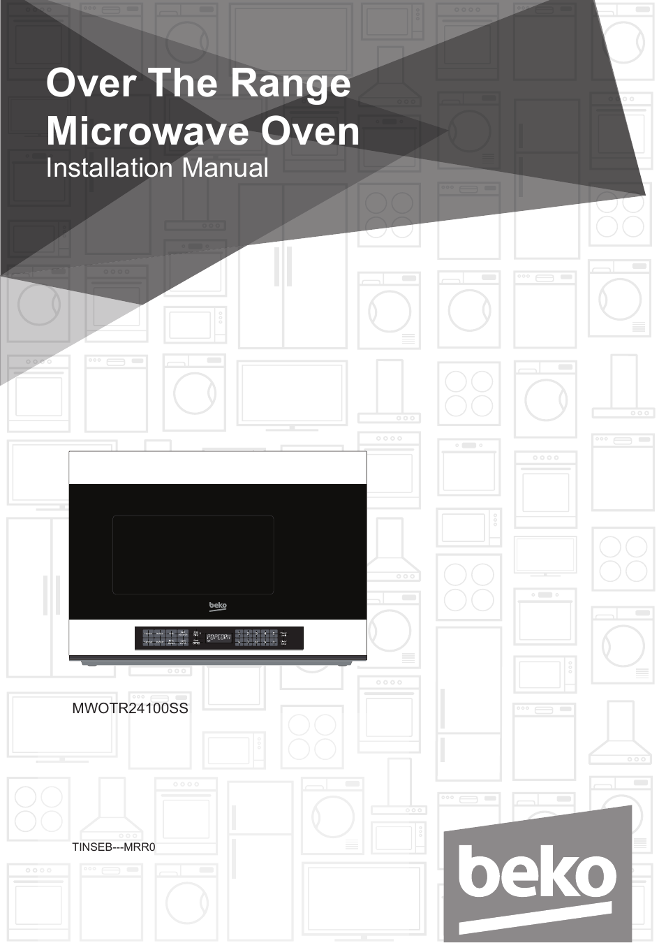 Beko 24 Inch Built-In Microwave Installation Instructions User Manual | 44 pages