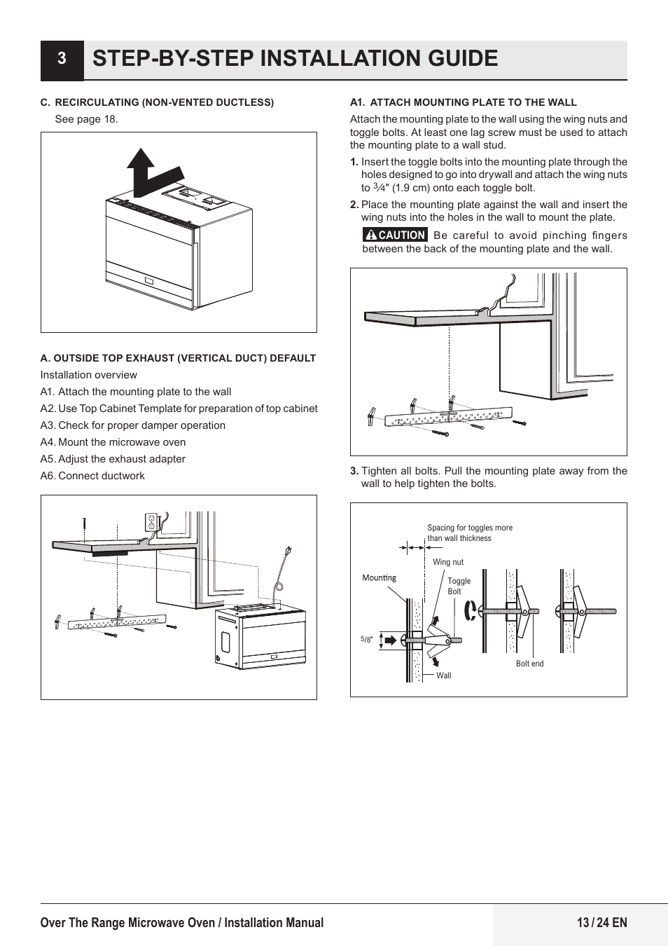 Step-by-step installation guide | Beko 24 Inch Built-In Microwave Installation Instructions User Manual | Page 13 / 44