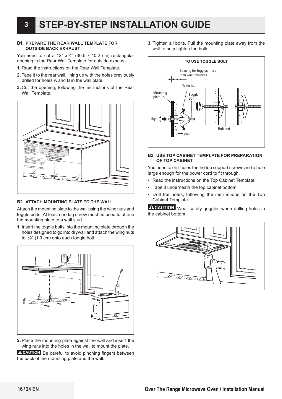 Step-by-step installation guide | Beko 24 Inch Built-In Microwave Installation Instructions User Manual | Page 16 / 44