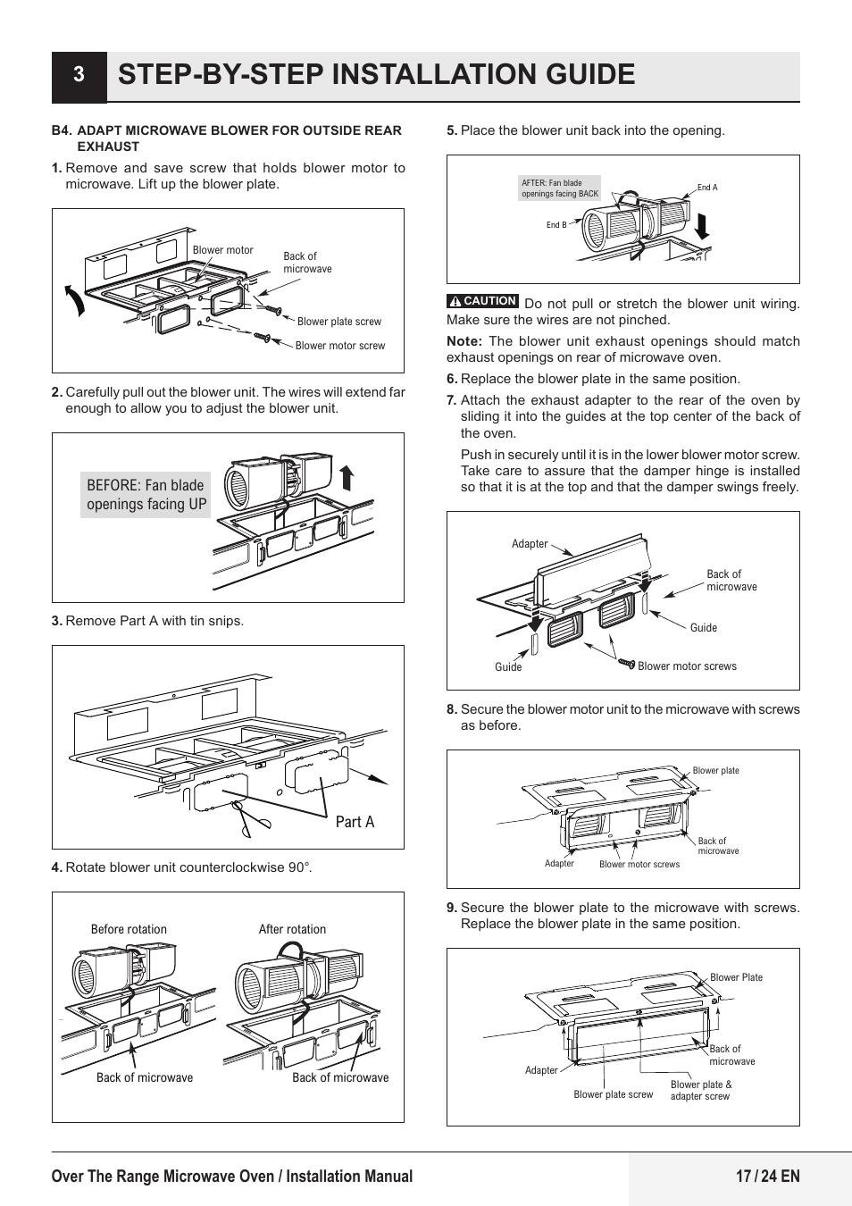 Step-by-step installation guide, Part a | Beko 24 Inch Built-In Microwave Installation Instructions User Manual | Page 17 / 44