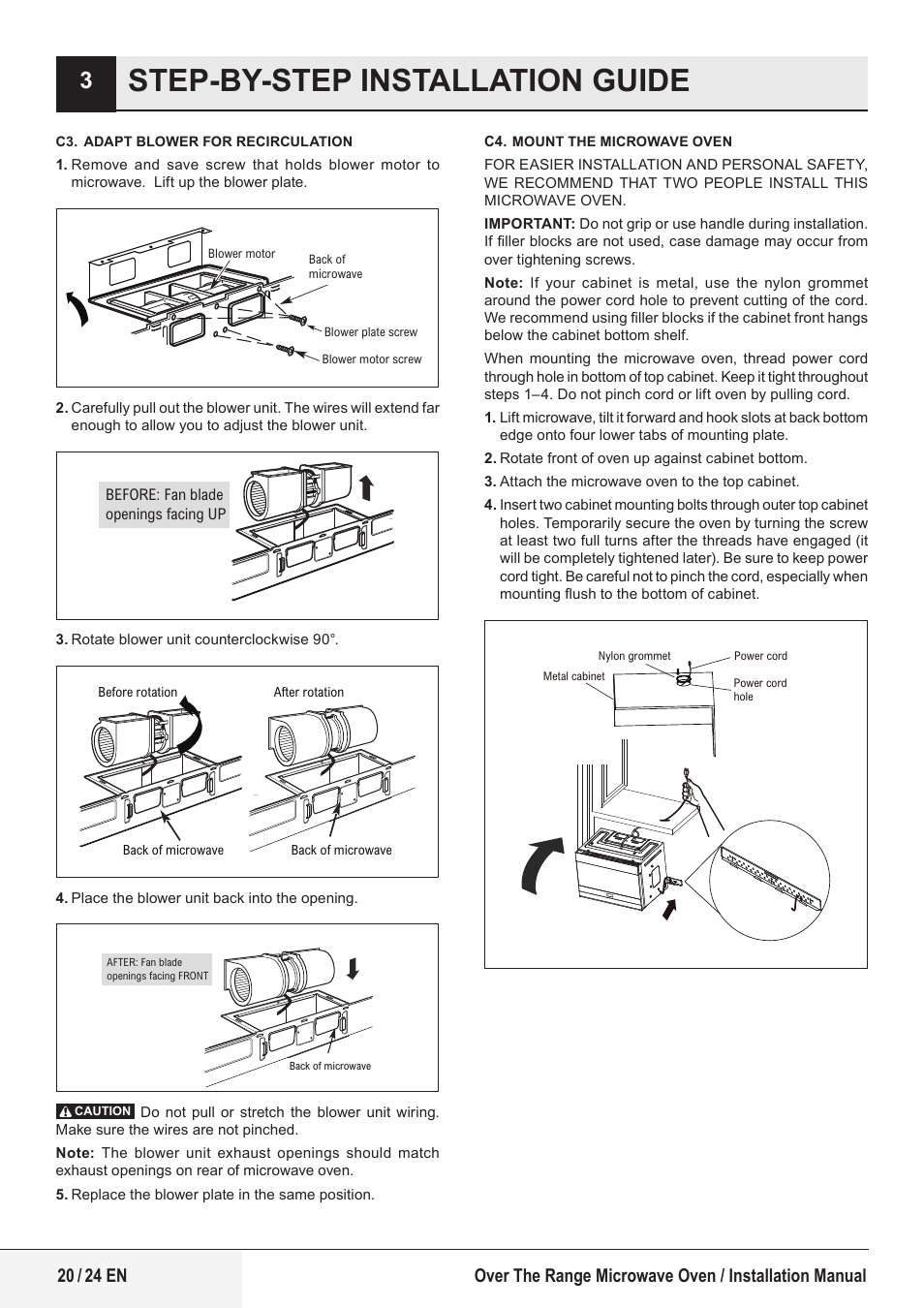 Step-by-step installation guide | Beko 24 Inch Built-In Microwave Installation Instructions User Manual | Page 20 / 44