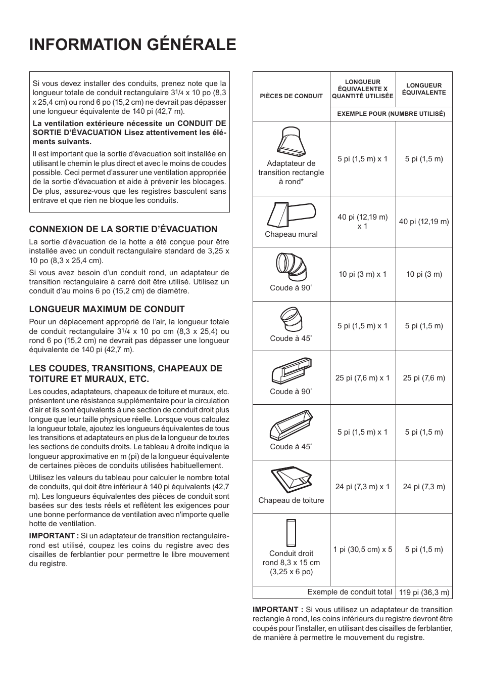 Information générale | Beko 24 Inch Built-In Microwave Installation Instructions User Manual | Page 26 / 44
