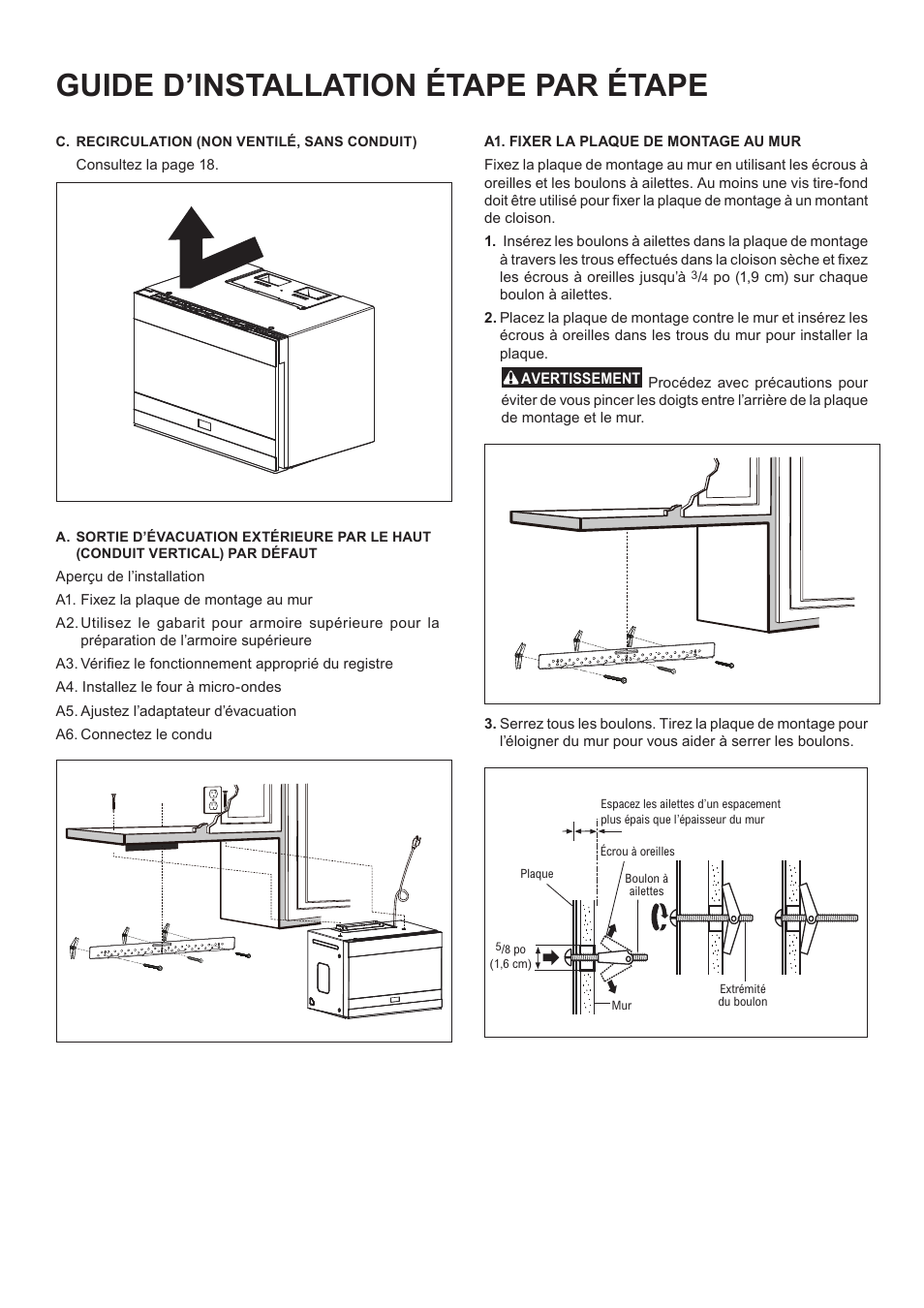 Guide d’installation étape par étape | Beko 24 Inch Built-In Microwave Installation Instructions User Manual | Page 34 / 44