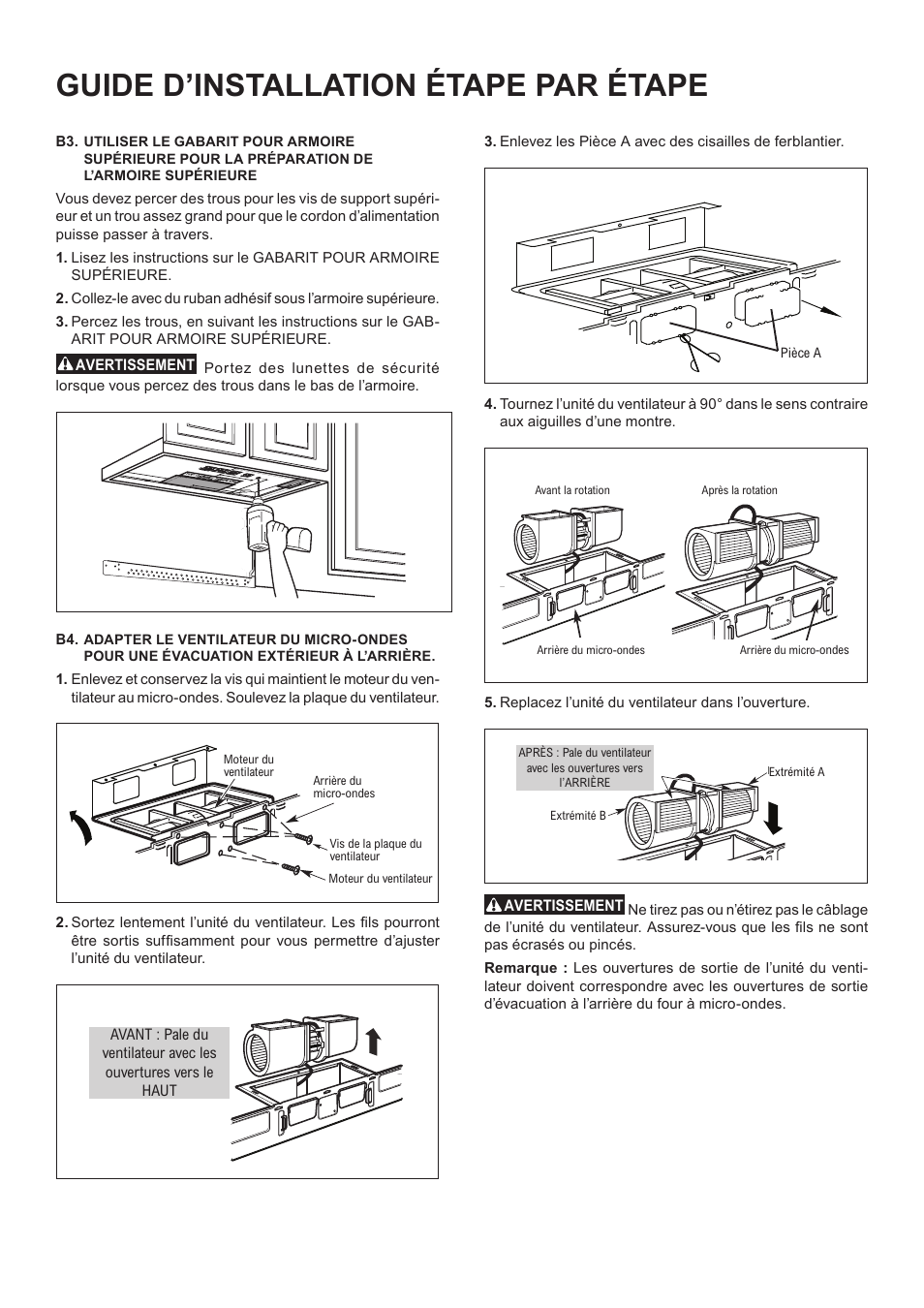 Guide d’installation étape par étape | Beko 24 Inch Built-In Microwave Installation Instructions User Manual | Page 38 / 44