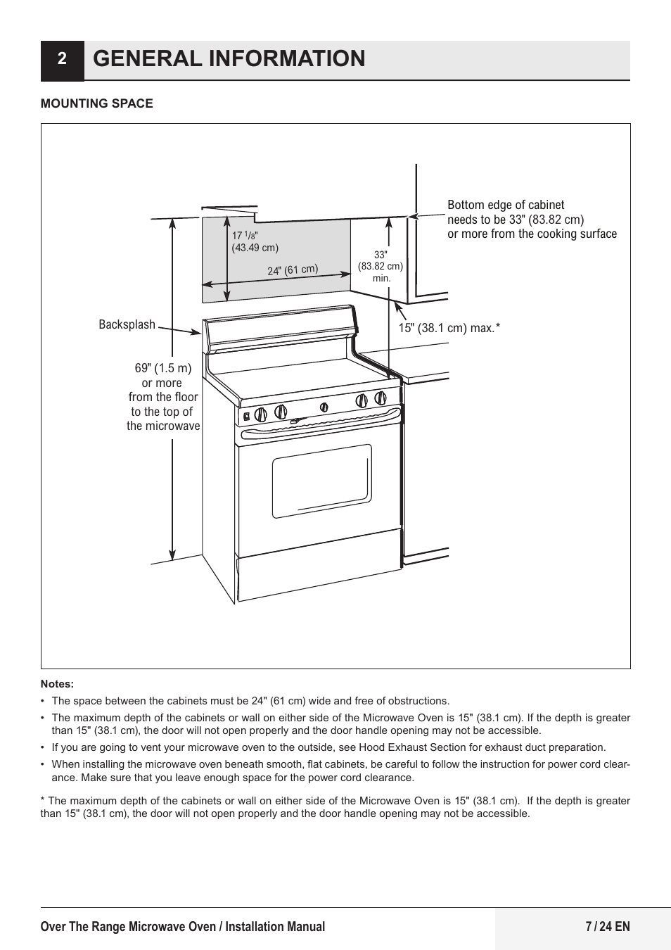 General information | Beko 24 Inch Built-In Microwave Installation Instructions User Manual | Page 7 / 44