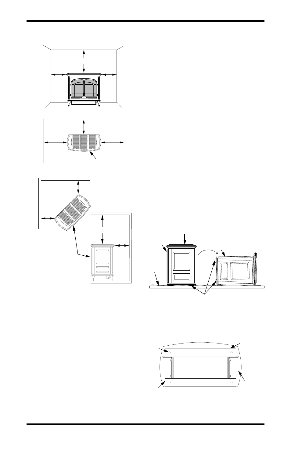 Installation, Continued, Stove cavity assembly | Front of stove unit | Desa SVYD18NRA/PRA SERIES User Manual | Page 9 / 28