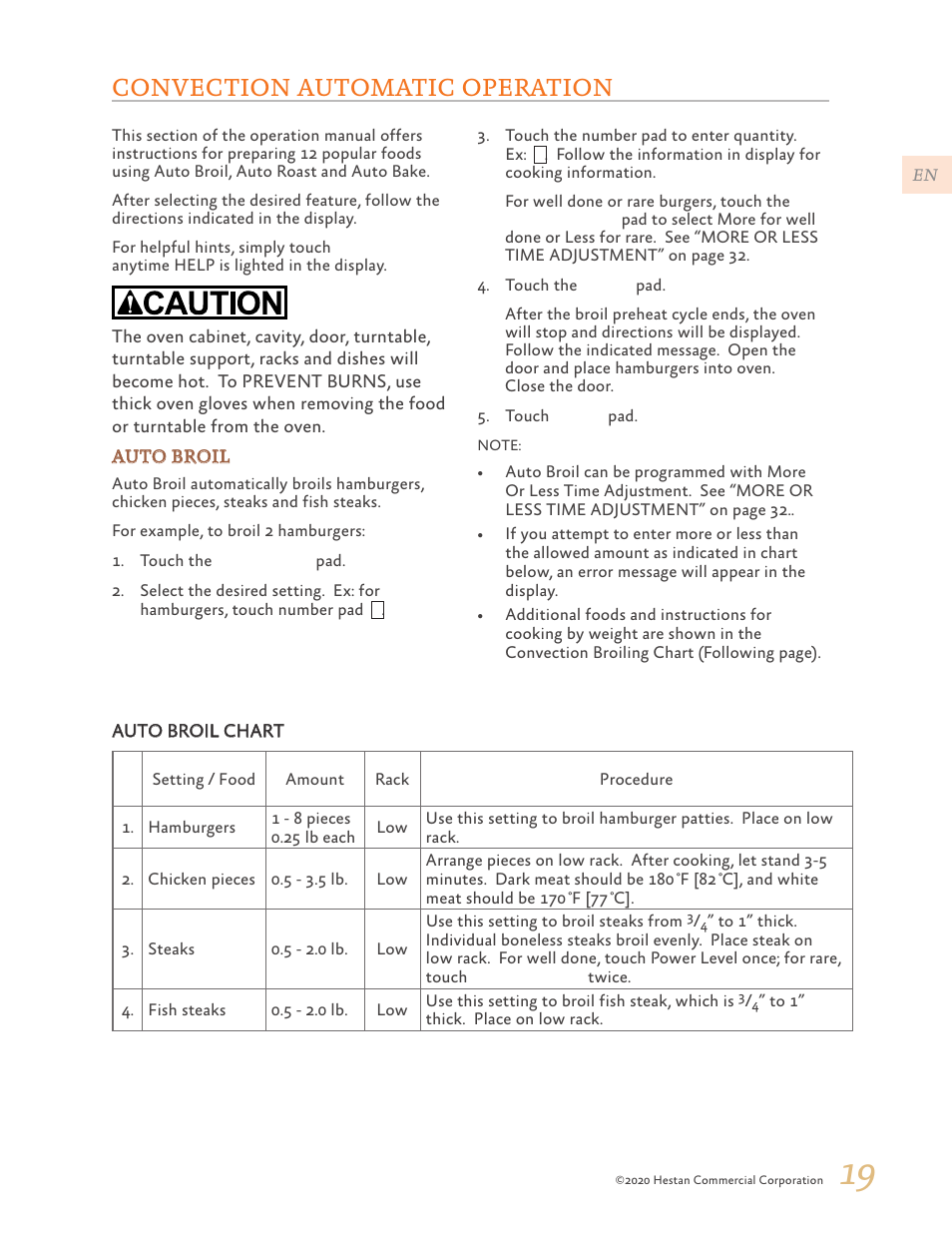 Convection automatic operation | Hestan 24 Inch Countertop Convection Microwave Oven Use and Care Manual User Manual | Page 21 / 84
