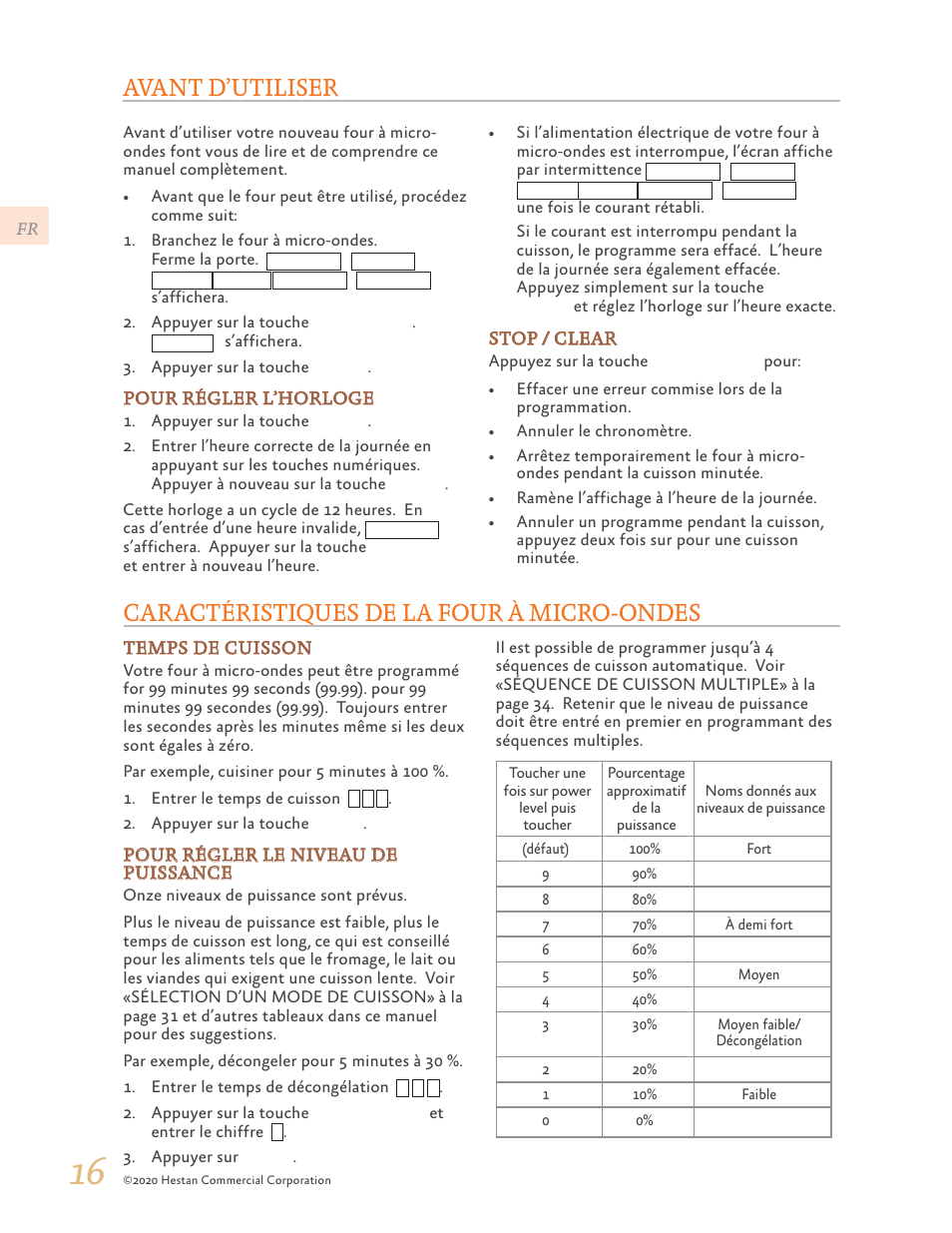 Avant d’utiliser, Caractéristiques de la four à micro-ondes | Hestan 24 Inch Countertop Convection Microwave Oven Use and Care Manual User Manual | Page 58 / 84