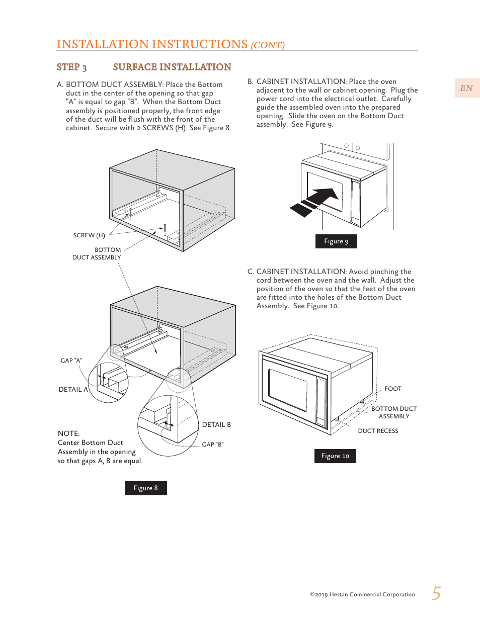 Installation instructions | Hestan 24 Inch Countertop Convection Microwave Oven Installation Manual User Manual | Page 7 / 16