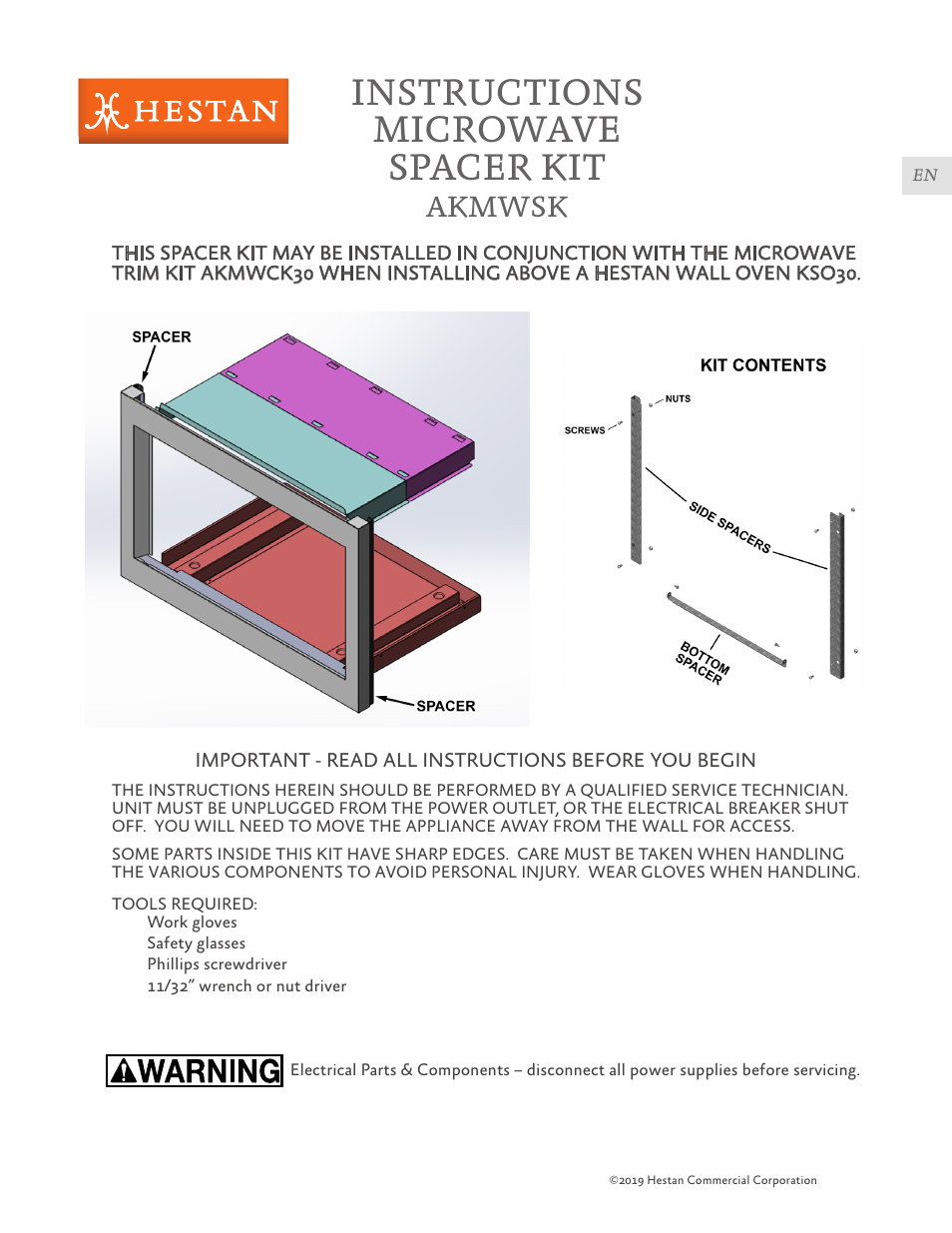 Hestan 24 Inch Countertop Convection Microwave Oven Trim Installation User Manual | 8 pages