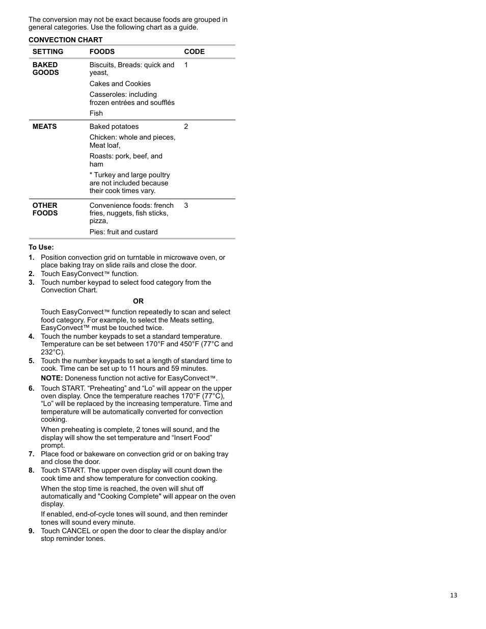 KITCHENAID 27 Inch Built-in Microwave Oven Built-In Convection Microwave Oven Control Guide User Manual | Page 13 / 30