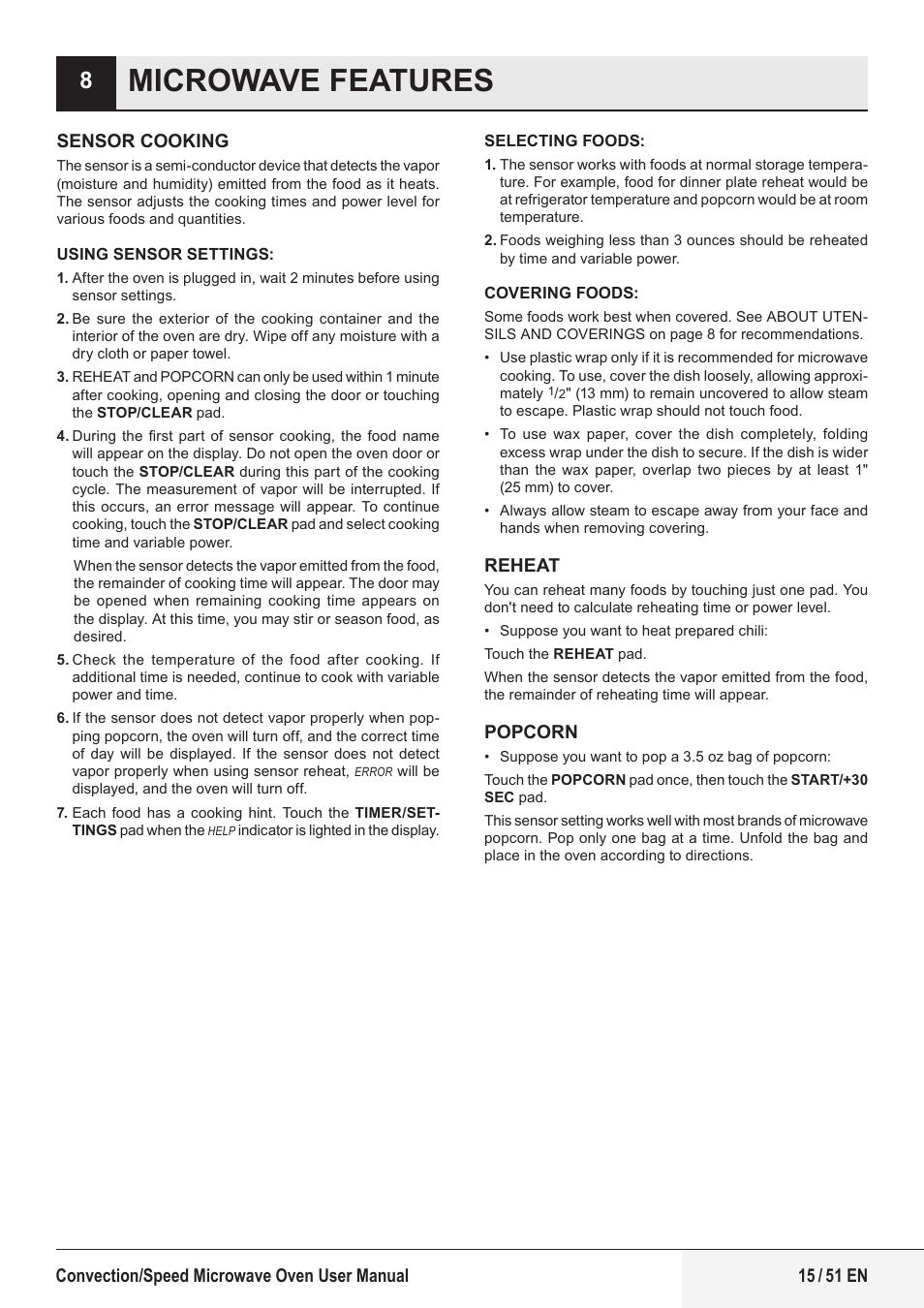 Microwave features | Beko 1.6 cu. ft. Built-in Microwave Oven Owners Guide User Manual | Page 15 / 52