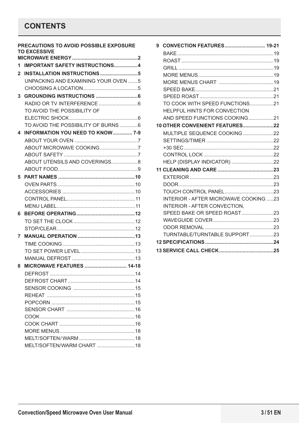 Beko 1.6 cu. ft. Built-in Microwave Oven Owners Guide User Manual | Page 3 / 52