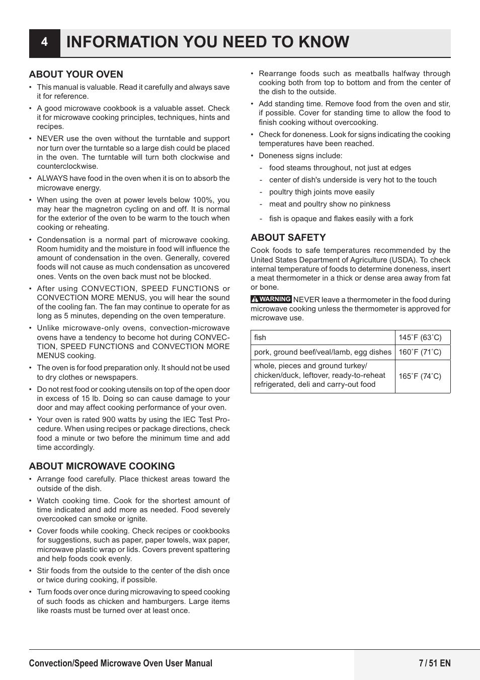 Information you need to know | Beko 1.6 cu. ft. Built-in Microwave Oven Owners Guide User Manual | Page 7 / 52