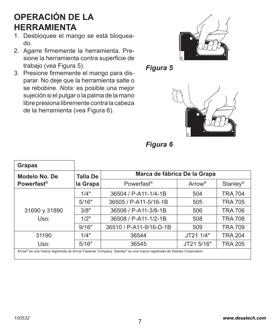 Operación de la herramienta, Figura 6 figura 5 | Desa 31190 User Manual | Page 7 / 12