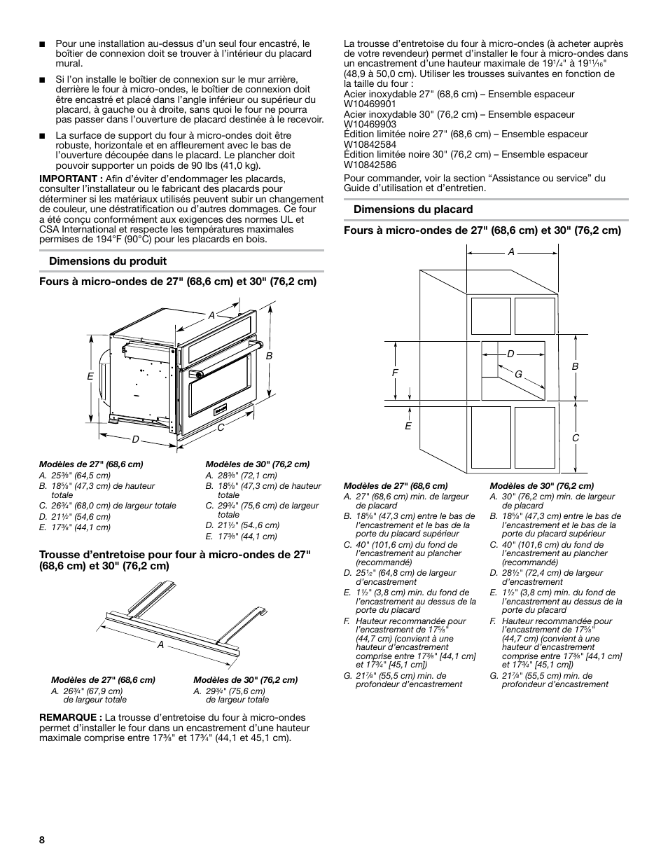 KITCHENAID 30 Inch Built-in Microwave Oven Installation Instructions User Manual | Page 8 / 12