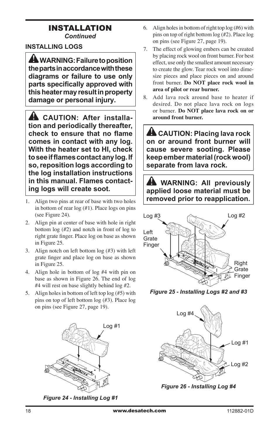 Installation | Desa VGL18NRA User Manual | Page 18 / 32