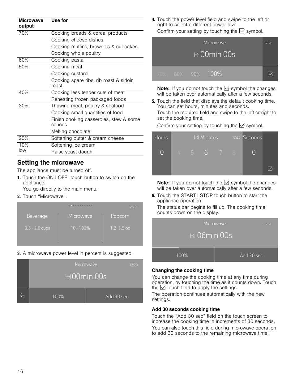 Plqv, Setting the microwave | Thermador Masterpiece Series 30 Inch Built-In Microwave Use and Care Guide User Manual | Page 16 / 60