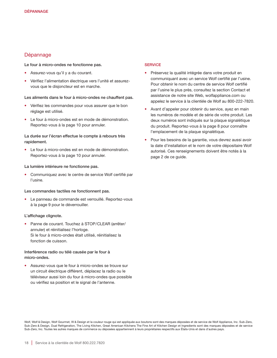 Wolf E Series 30 Inch Built-in Microwave Oven Drop Down Door Use and Care Guide User Manual | Page 54 / 56