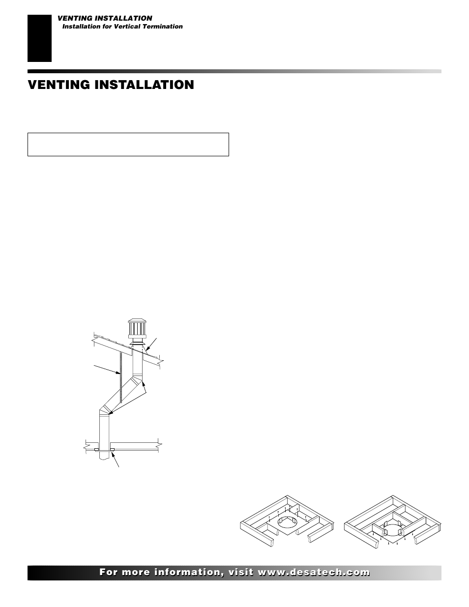 Venting installation, Continued | Desa (F)SDVBNC User Manual | Page 16 / 42