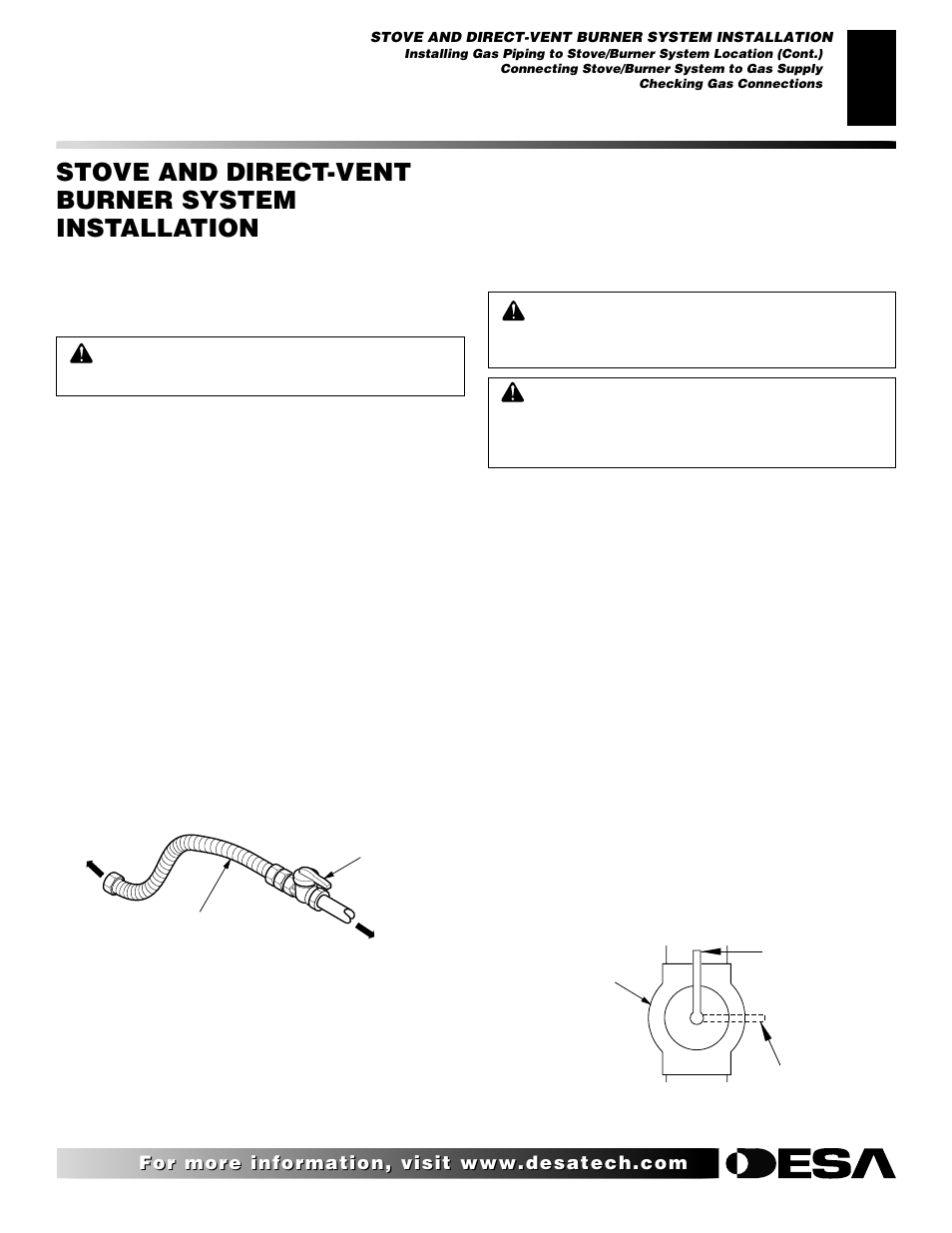 Stove and direct-vent burner system installation, Continued | Desa (F)SDVBNC User Manual | Page 21 / 42