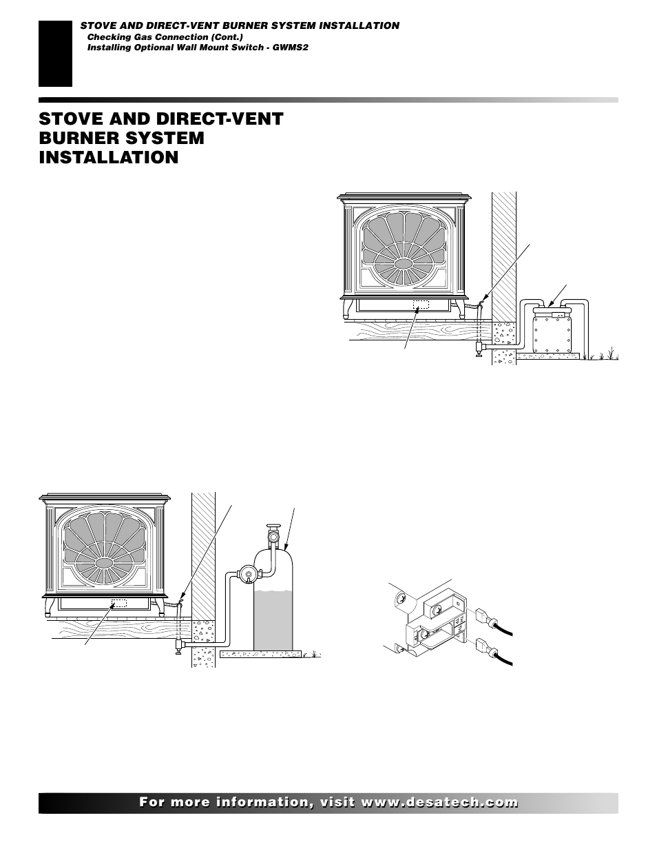 Stove and direct-vent burner system installation, Continued | Desa (F)SDVBNC User Manual | Page 22 / 42