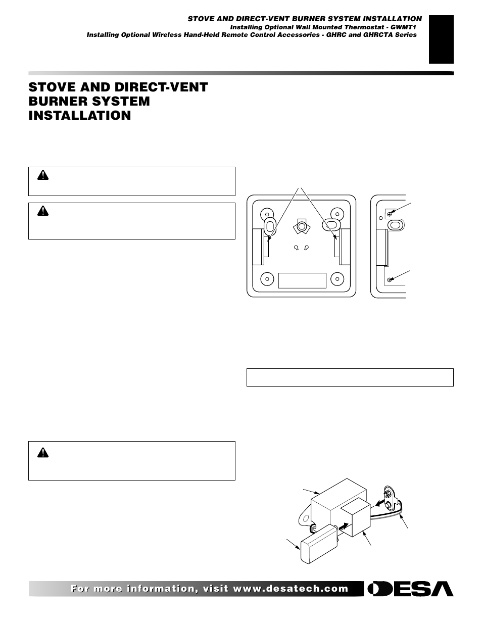 Stove and direct-vent burner system installation, Continued | Desa (F)SDVBNC User Manual | Page 23 / 42