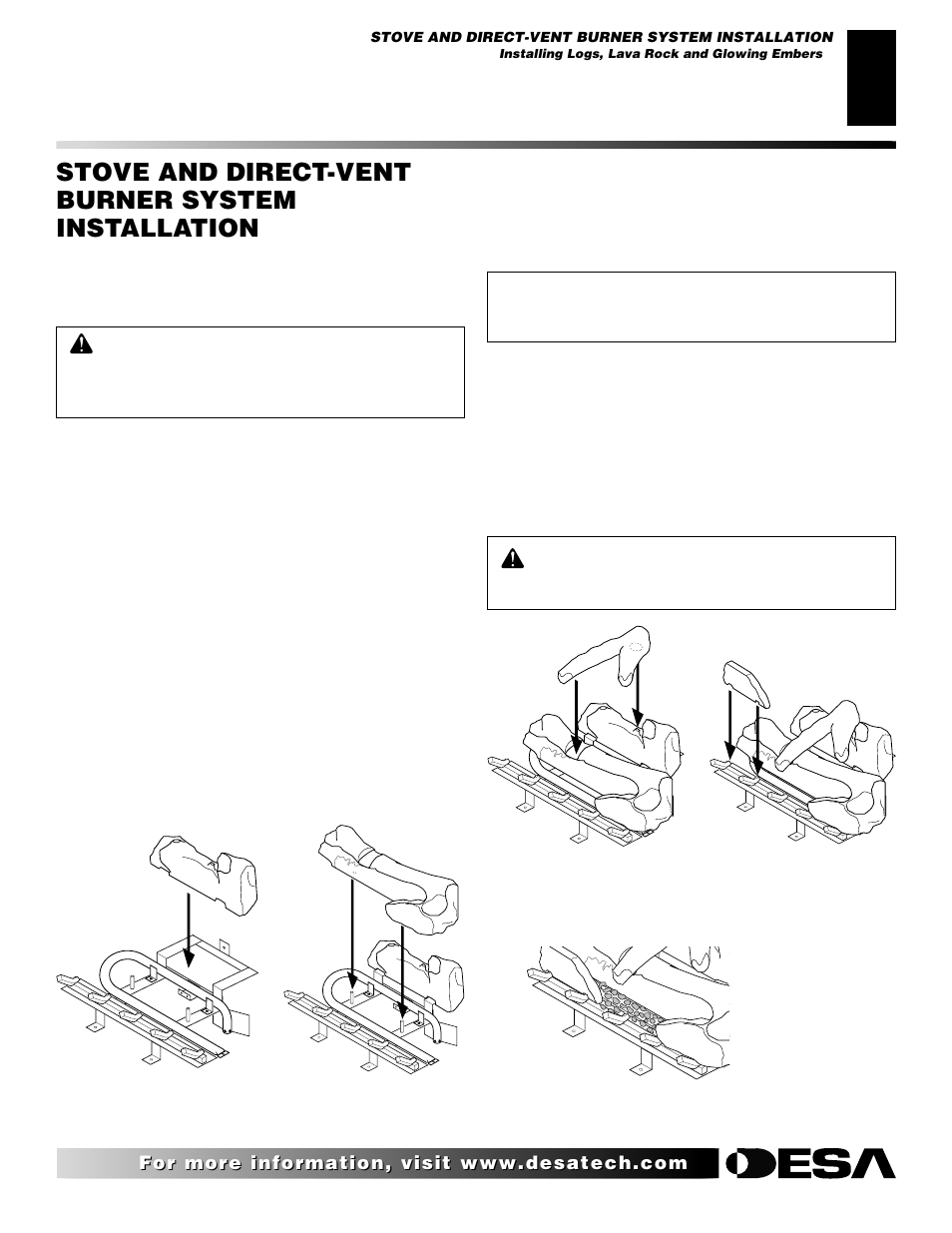 Stove and direct-vent burner system installation | Desa (F)SDVBNC User Manual | Page 25 / 42