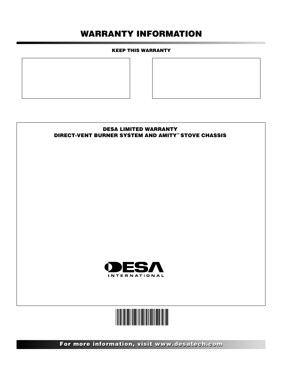 Warranty information | Desa (F)SDVBNC User Manual | Page 42 / 42