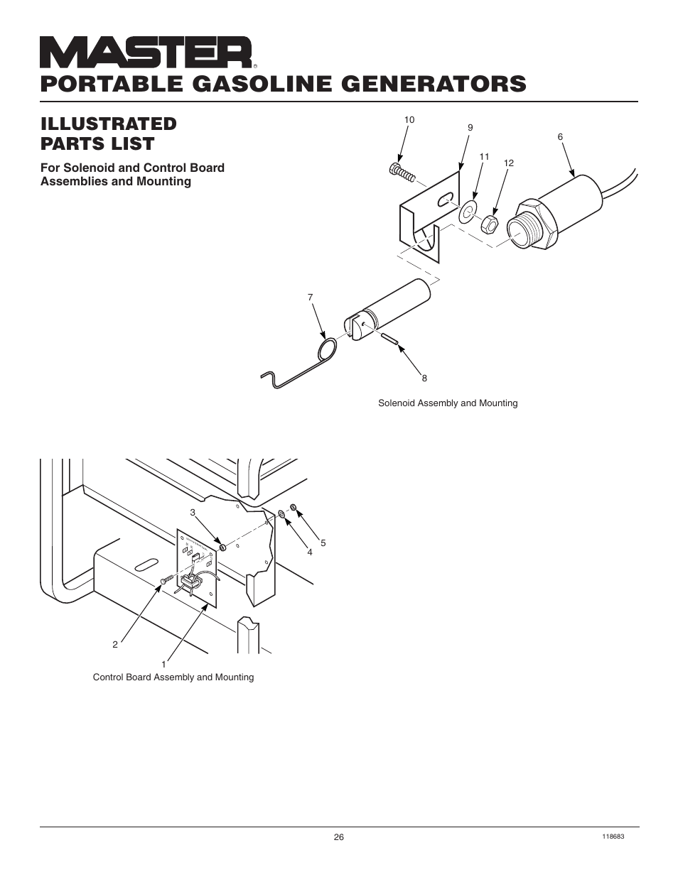 Portable gasoline generators, Illustrated parts list | Desa Hwi3000a User Manual | Page 26 / 32