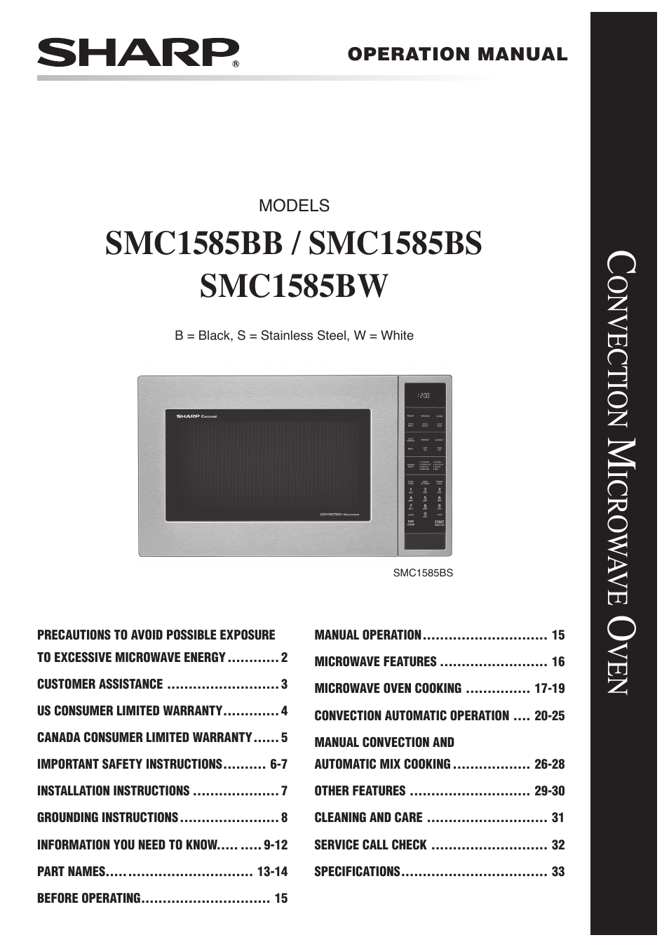 Sharp 1.5 Cu. Ft. Countertop Microwave Oven Operation Manual User Manual | 68 pages