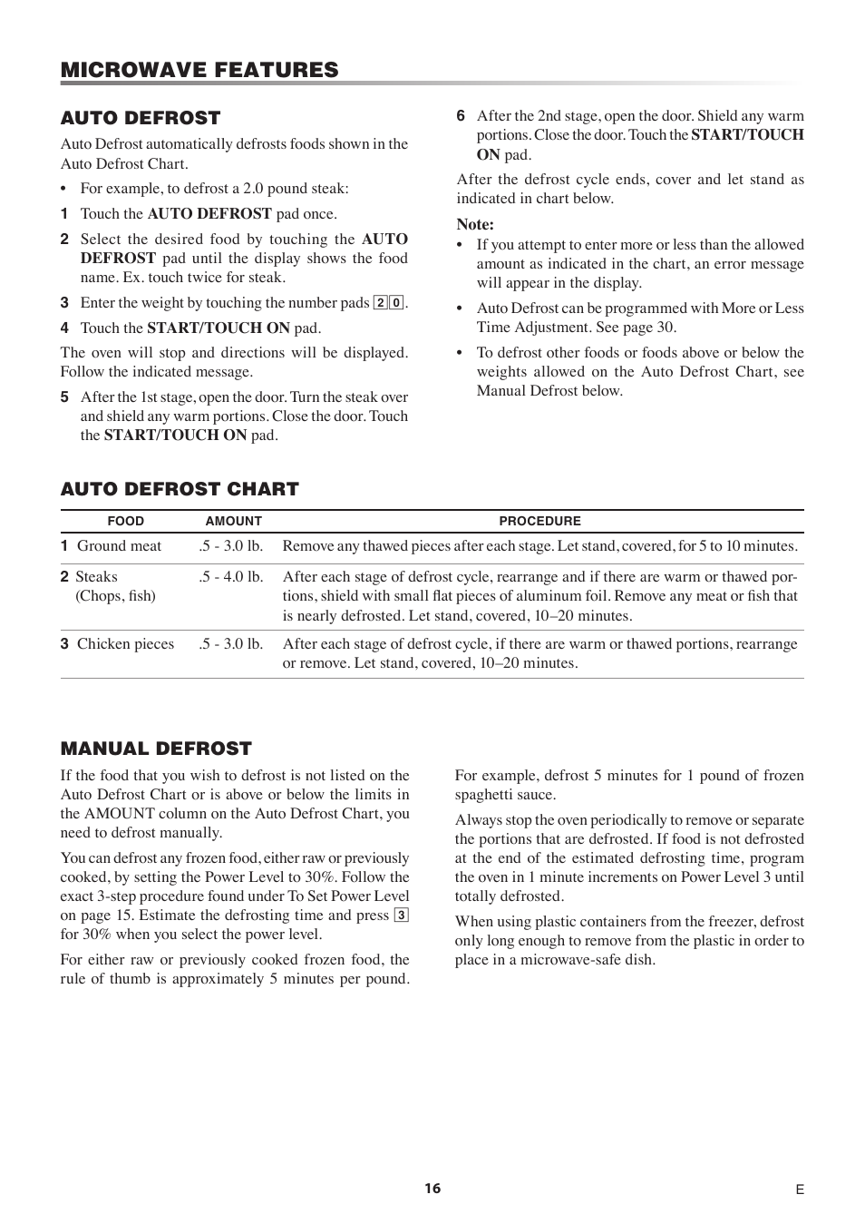 Microwave features | Sharp 1.5 Cu. Ft. Countertop Microwave Oven Operation Manual User Manual | Page 16 / 68