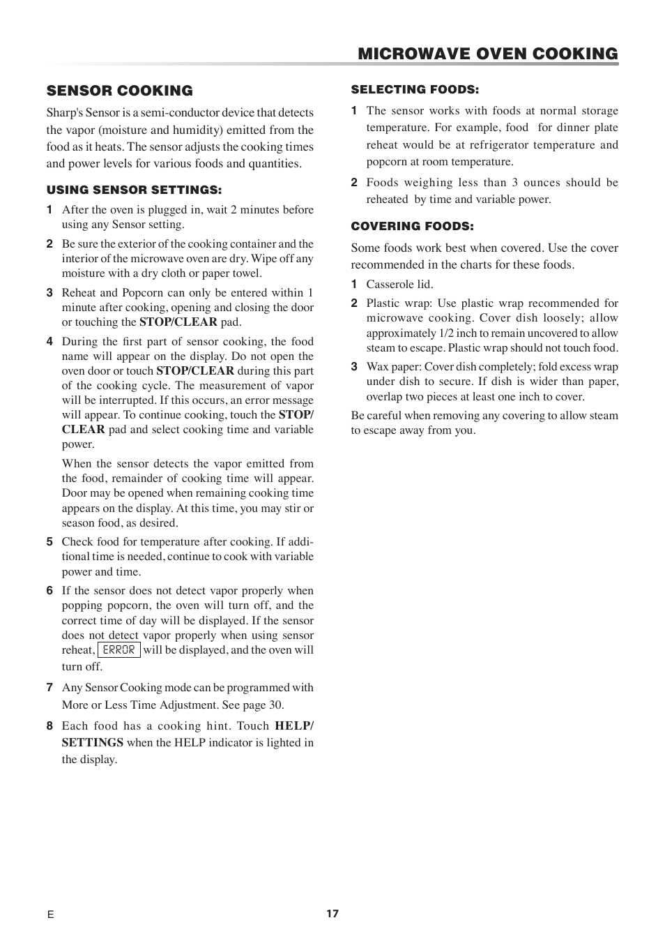 Microwave oven cooking | Sharp 1.5 Cu. Ft. Countertop Microwave Oven Operation Manual User Manual | Page 17 / 68