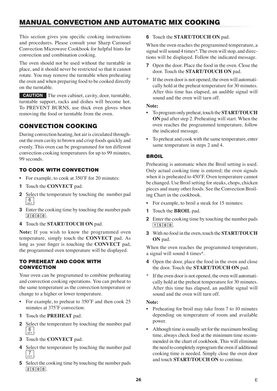 Manual convection and automatic mix cooking | Sharp 1.5 Cu. Ft. Countertop Microwave Oven Operation Manual User Manual | Page 26 / 68